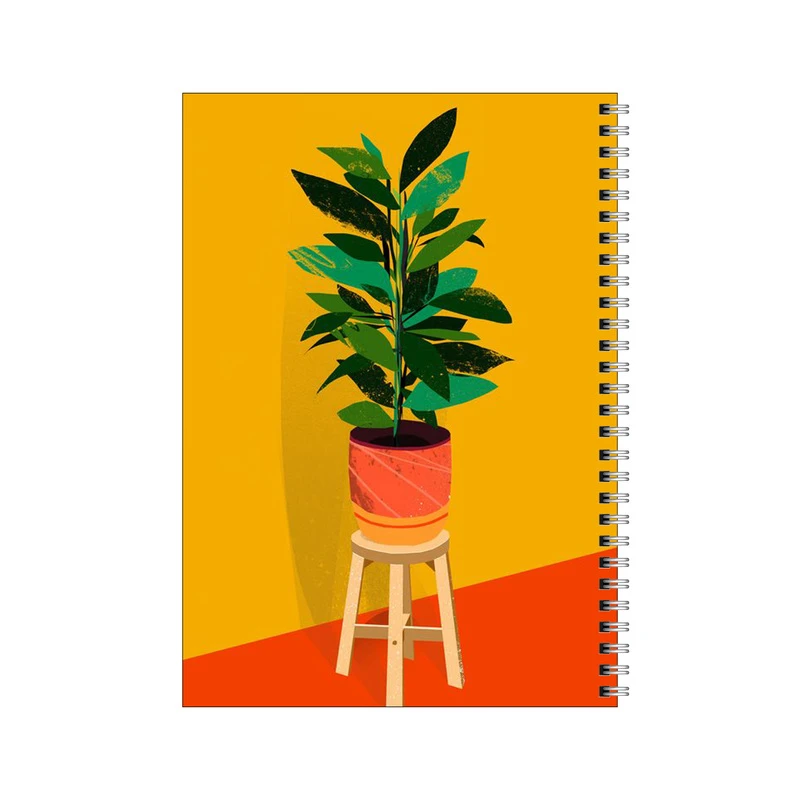 دفتر مشق 50 برگ بامبیلیپ طرح گلدان درعصر نارنجی کد 1050874