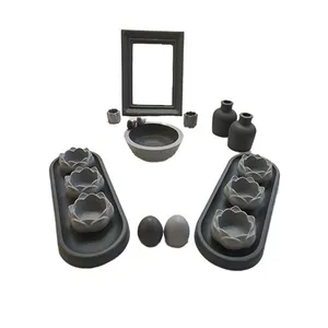 مجموعه ظروف هفت سین 16 پارچه مدل لاله سینی بیضی