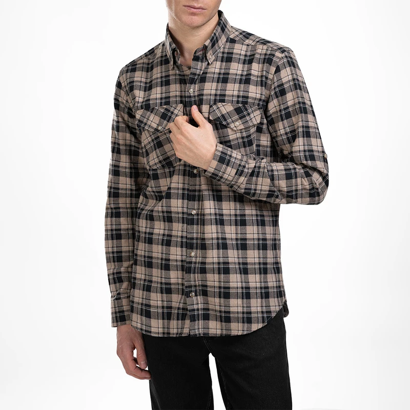 پیراهن آستین بلند یقه دکمه دار مردانه ام کی مدل 1843