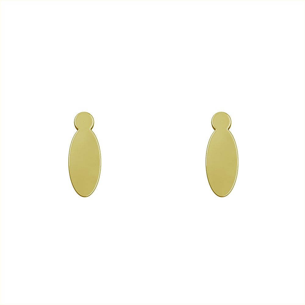 گوشواره طلا 18 عیار زنانه مدوپد مدل بیضی کد GA1-13975 -  - 2