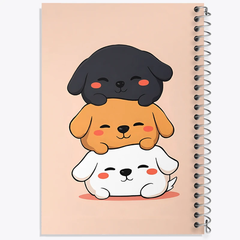 دفتر مشق 100 برگ خندالو طرح سگ های کیوت کد N3328