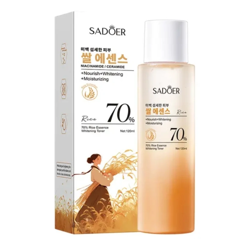 تونر روشن کننده و پاک‌کننده صورت سادور مدل برنج مناسب انواع پوست حجم 120 میلی‌لیتر