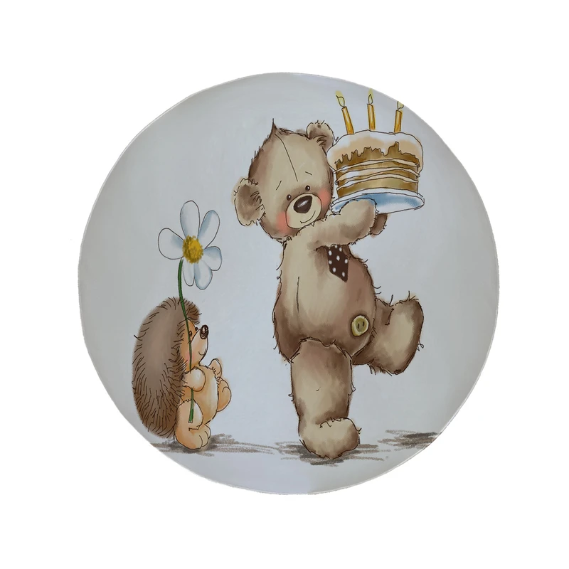 پادری مدل دایره طرح خرسی کد 6065 سایز 90 × 90 سانتی متر 