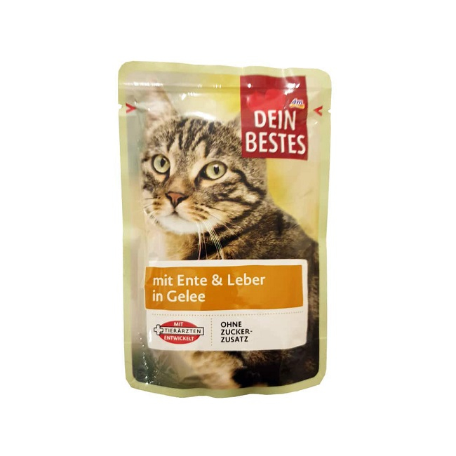 پوچ گربه دین بستس مدل طعم گوشت در ژله وزن 400 گرم مجموعه 4 عددی