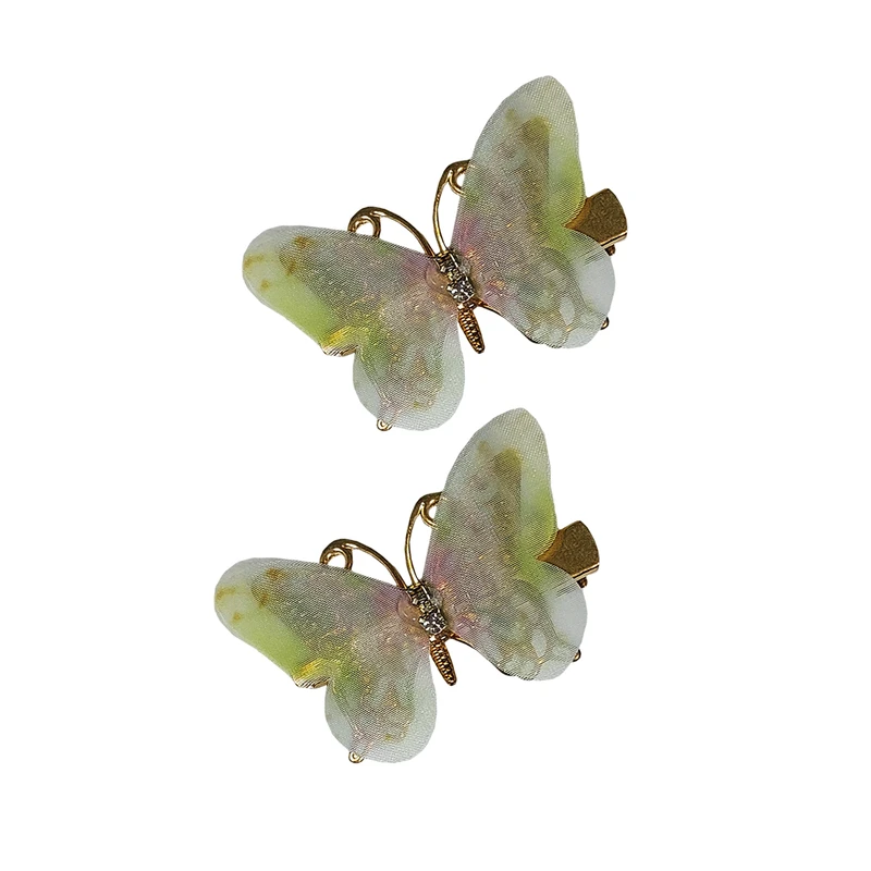 گیره مو دخترانه طرح پروانه کد 160319 بسته دو عددی