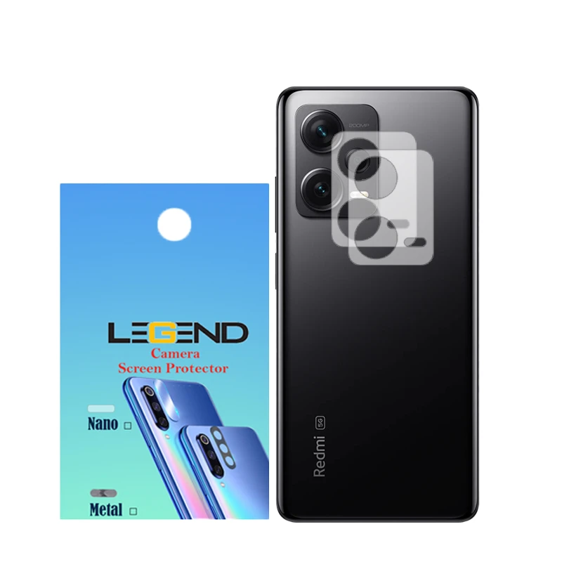 محافظ لنز دوربین لجند مدل نانوگلس مناسب برای گوشی موبایل شیائومی Redmi Note 12 Pro 5G بسته 2 عددی