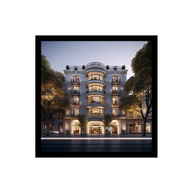 تابلو نوری بکلیت طرح نمای بیرونی ساختمان مدل B-MID-16460