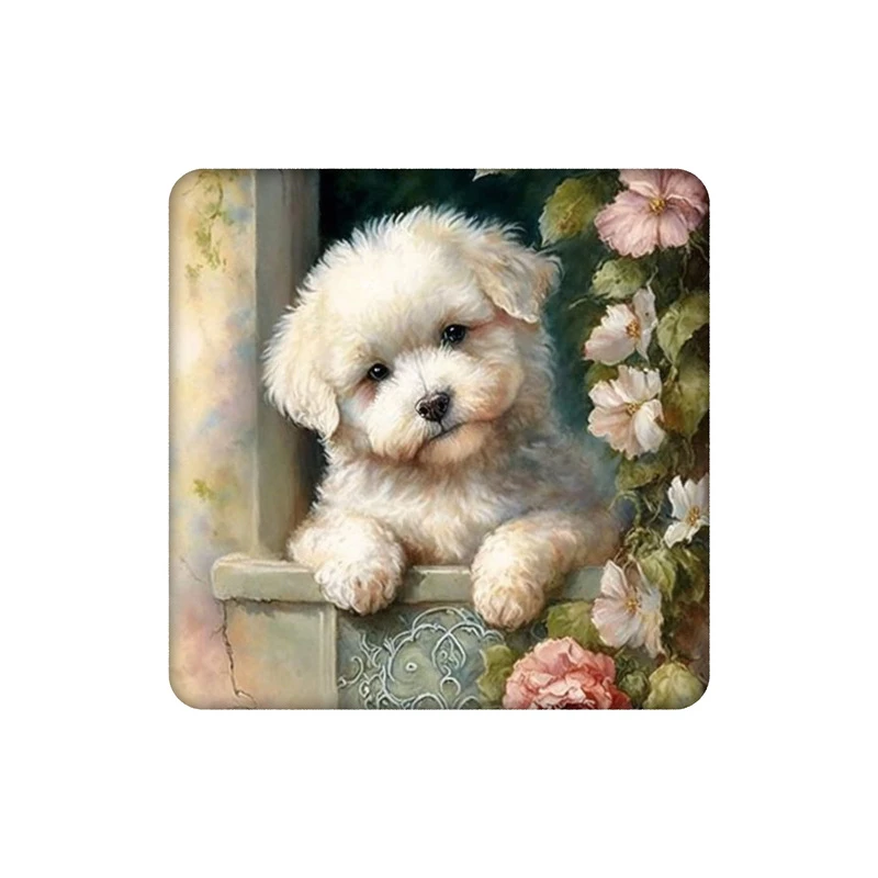 زیرلیوانی طرح هاپو و گل ها کد 3318833