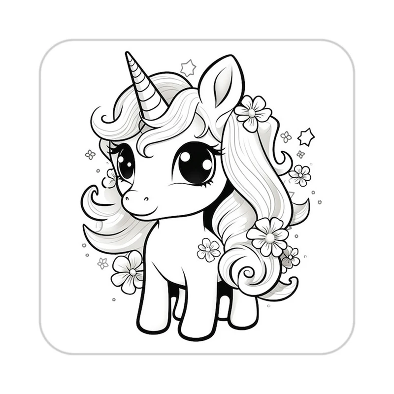 زیر لیوانی کاکتی طرح اسب تک شاخ و یونیکورن مدل mp29730