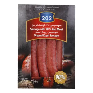 سوسیس رویال 90 درصد گوشت قرمز 202 - 250 گرم