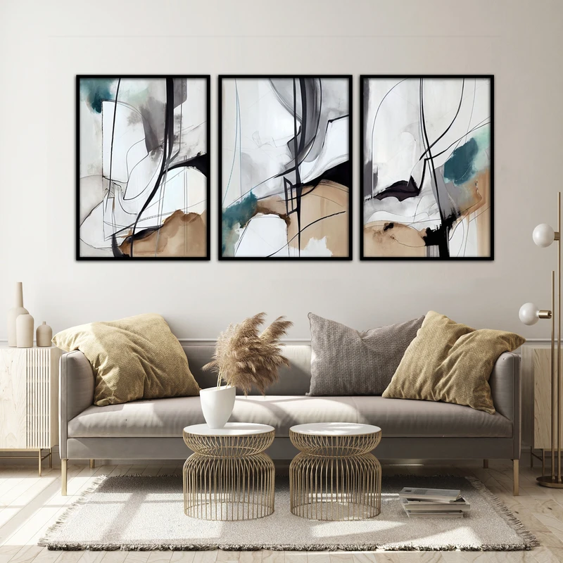 تابلو آتریسا طرح مدرن مدل AT00545 مجموعه 3 عددی