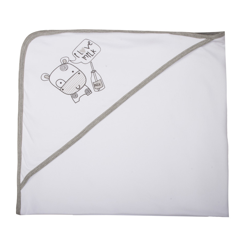 پتو دورپیچ نخی آدمک طرح مومو سایز 80x80 سانتی متر