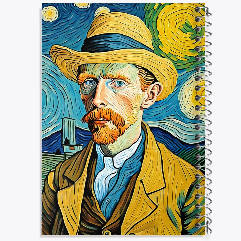 دفتر مشق 50 برگ خندالو طرح ونسان ونگوگ کد N13