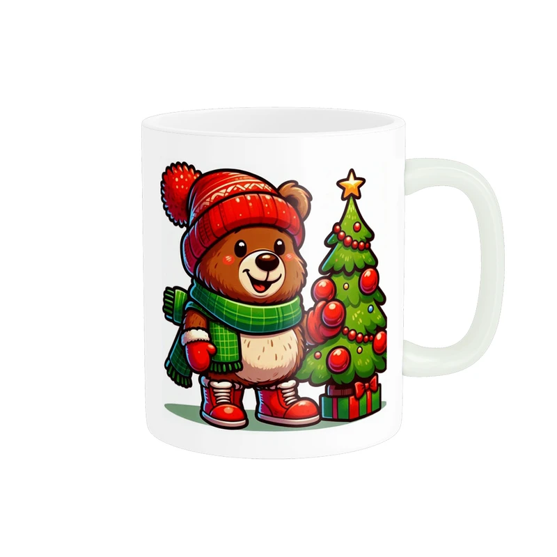 ماگ پادآفرین مدل زمستونی طرح کریسمس کد p2347