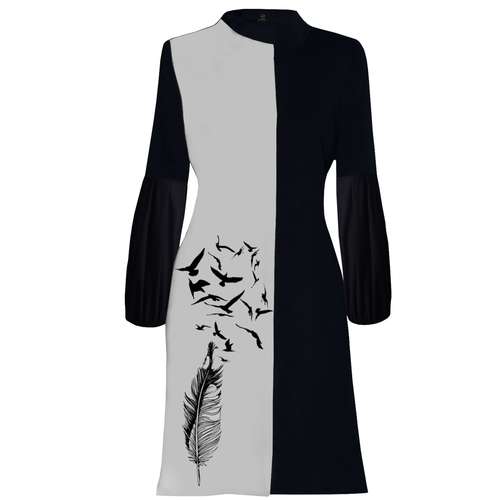 مانتو زنانه 27 طرح پرنده کد J01