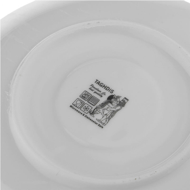 ست فنجان و نعلبکی 12 پارچه شرکت صنایع چینی تقدیس مدل هتلی رلیف