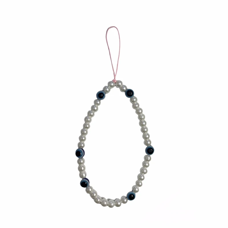 آویز موبایل طرح مروارید مدل چشم نظر