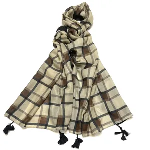 شال زنانه مدل نخ پنبه وارداتی چهار فصل کد 1454 F 