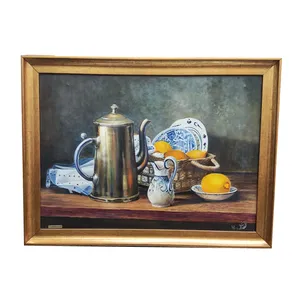 تابلو نقاشی رنگ روغن طرح میز پذیرایی کد 1404