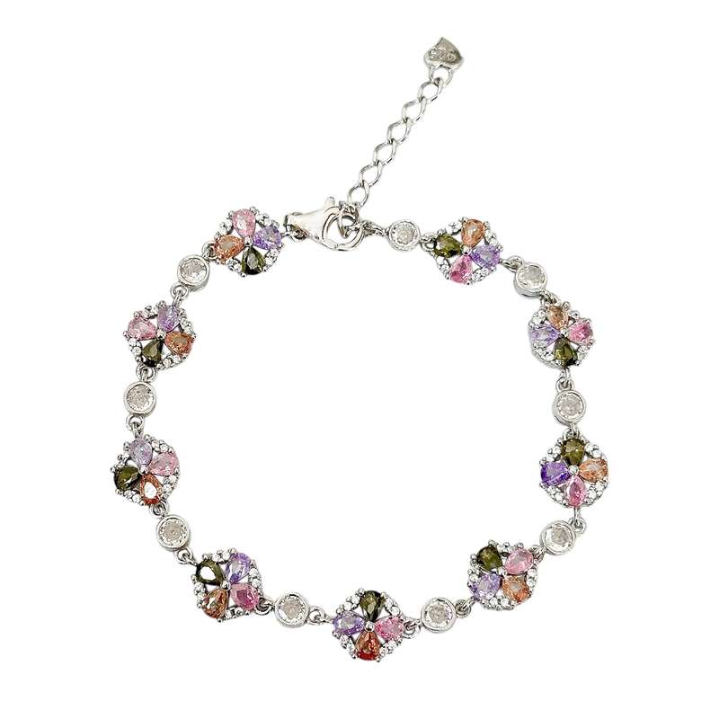 دستبند نقره زنانه مدل گل