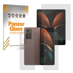 Panzer Glass Resistant model transparent screen protector suitable for Samsung Galaxy Z Fold 2 mobile phone along with back protector