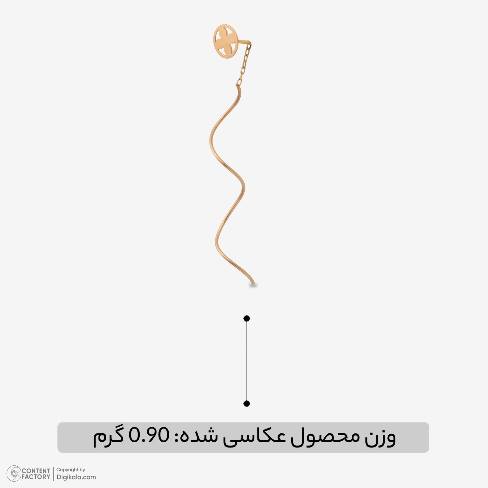 گوشواره آویز طلا 18 عیار زنانه حافا گلد مدل گل کد e009 -  - 6