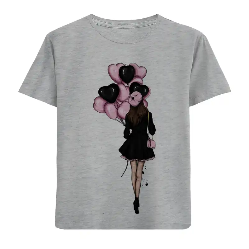 تی شرت دخترانه مدل دختر و بادکنک M40