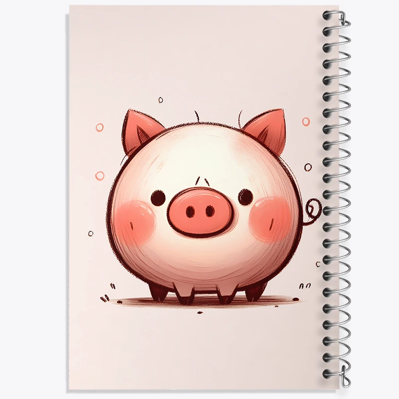 دفتر مشق 50 برگ خندالو طرح خوک کیوت کد N5544