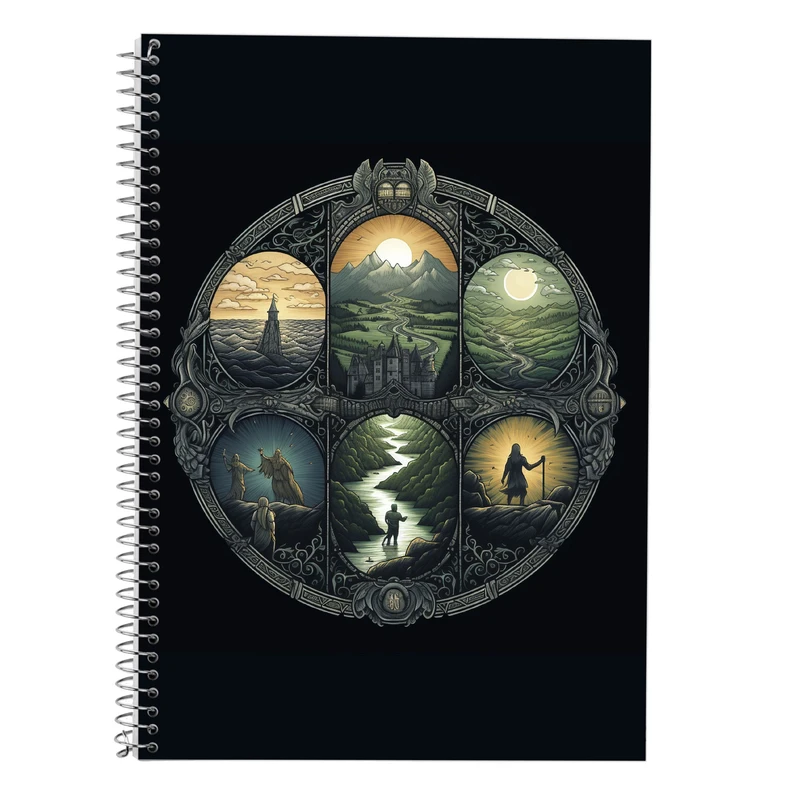 دفتر زبان 50 برگ مدوپد مدل دوخط طرح  ارباب حلقه ها The Lord of the Rings کد DF3073