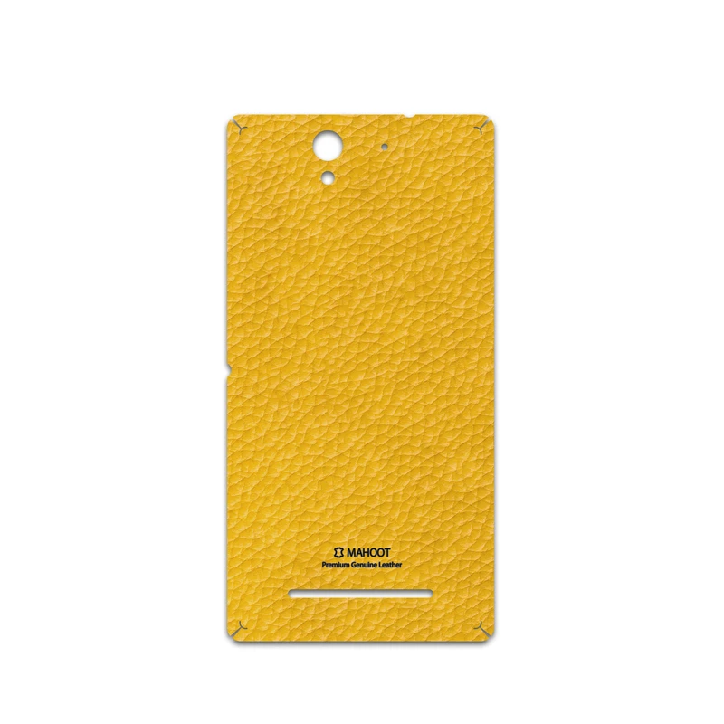 برچسب پوششی ماهوت مدل Mustard-Leather مناسب برای گوشی موبایل سونی Xperia C3 Dual