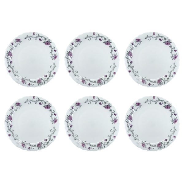 بشقاب غذاخوری پارس اپال مدل لیندا 124 بسته 6 عددی