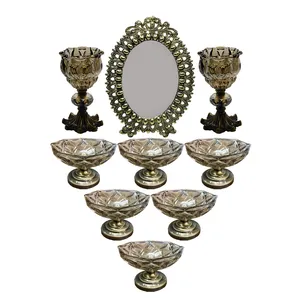 مجموعه ظروف هفت سین 9 پارچه مدل ترنج کد 100