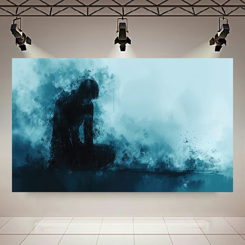 تابلو بوم طرح مخمل افسردگی مدل احساسات دردناک کد AR3058598