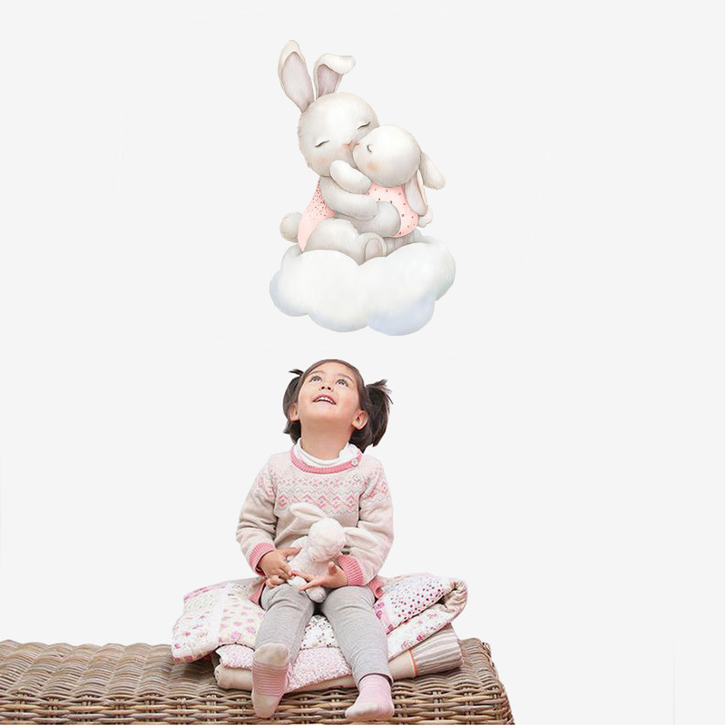 استیکر دیواری کودک مدل خرگوش مادر