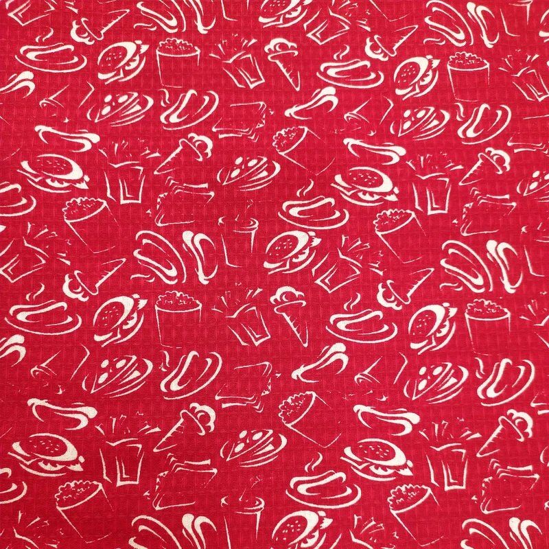 پارچه آشپزخانه عرض 1.45 متر نساجی گلچهر مدل فست فود