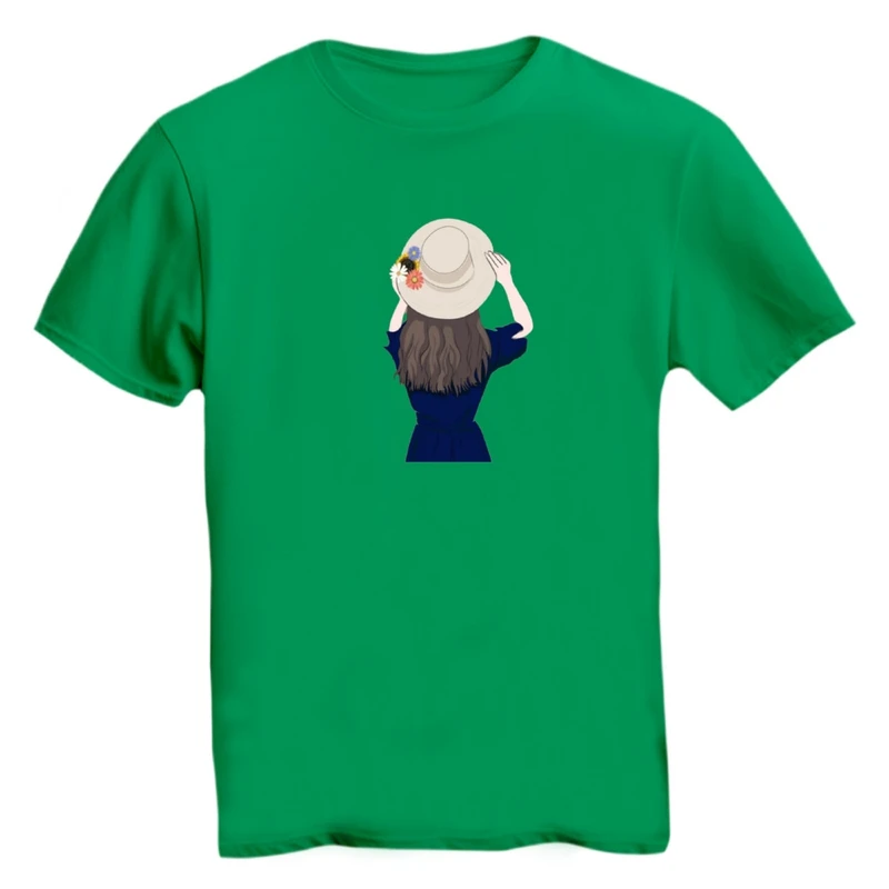 تی شرت آستین کوتاه زنانه مدل دختر کلاه دار