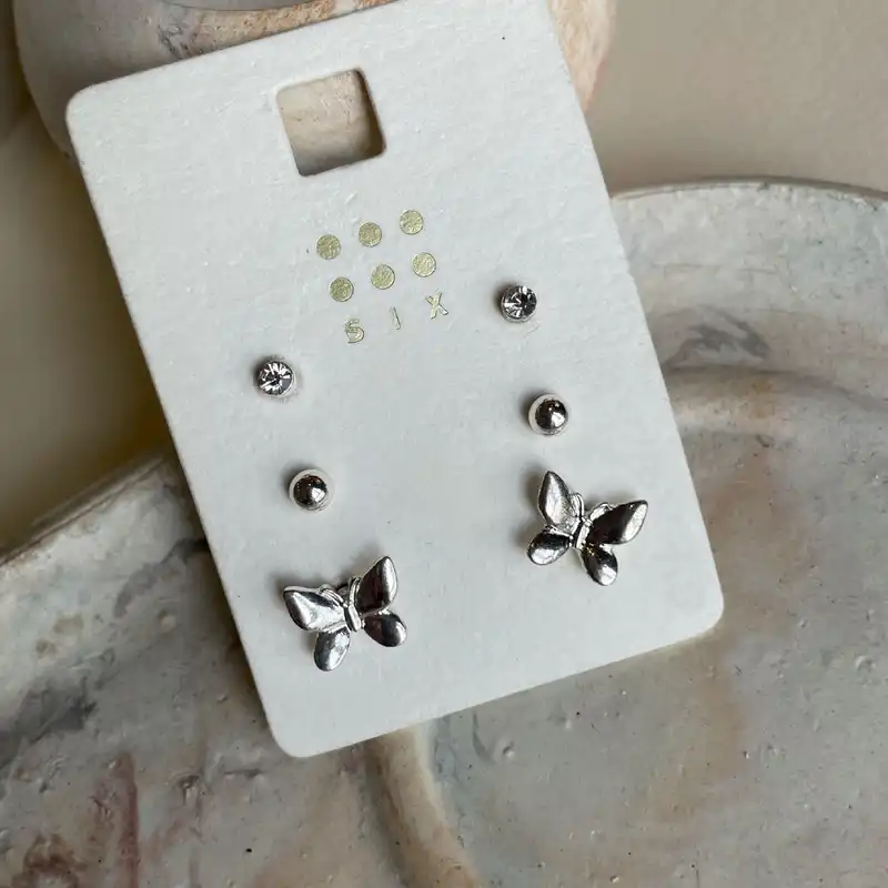 گوشواره زنانه سیکس مدل AE1238-009 مجموعه 6 عددی