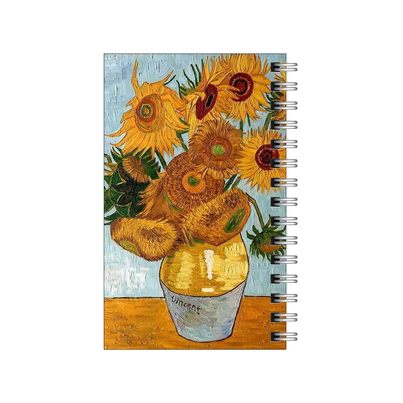 دفترچه یادداشت مدل to do list طرح گلهای آفتابگردان ونگوگ کد 6750790