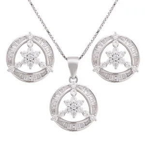 نیم ست نقره زنانه  مدل گل کد M3096