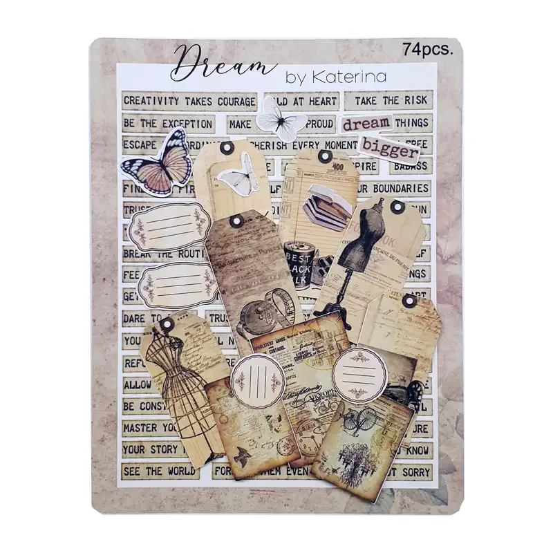 برچسب کاترینکا طرح برش خورده بولت ژورنال و اسکرپ بوک مدل Dream بسته 74 عددی