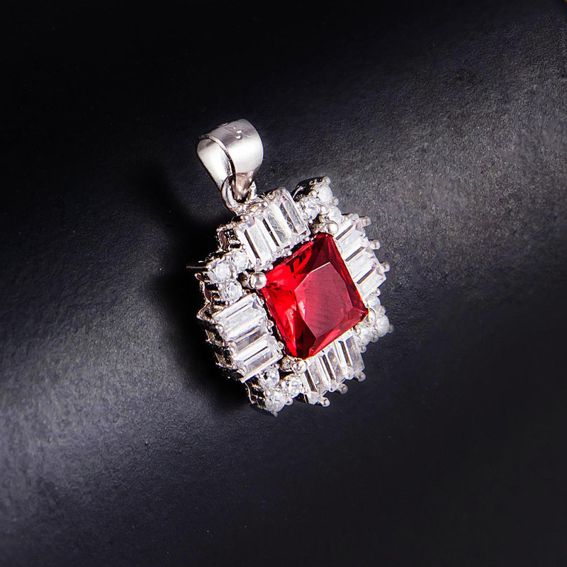 آویز گردنبند نقره زنانه مدل جواهری کد NG1198