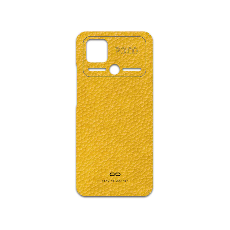 برچسب پوششی ماهوت مدل Mustard-Leather مناسب برای گوشی موبایل شیائومی Poco C40
