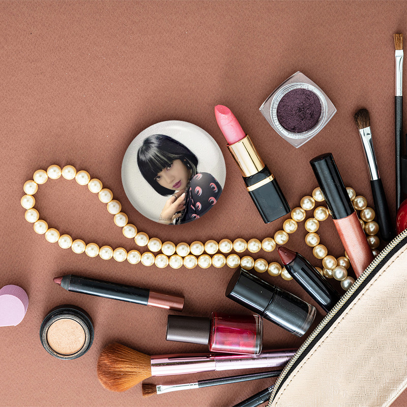 آینه جیبی خندالو مدل لیسا بلک پینک Black Pink  کد 14267