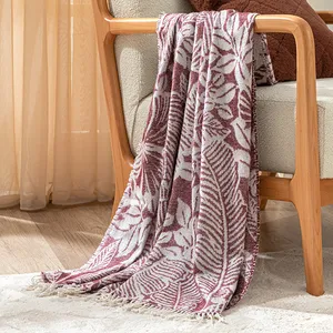 شال مبل انگلیش هوم مدل Flores Bordo سایز 130x170 سانتی متر