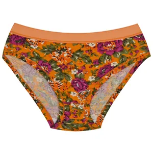 شورت زنانه دکسونری مدل 125011206 نخی گلدار رنگ نارنجی