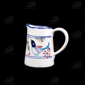 سس خوری سفالی‏ نقاشی زیر لعابی‏‏ رنگ ‏سفید‏ طرح ‏پرنده‏ مدل 1015400002