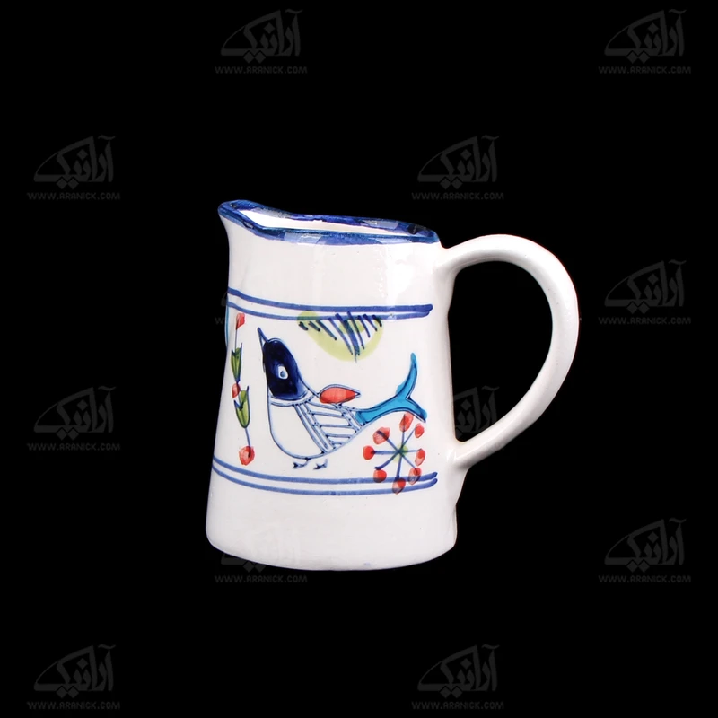 سس خوری سفالی‏ نقاشی زیر لعابی‏‏ رنگ ‏سفید‏ طرح ‏پرنده‏ مدل 1015400002