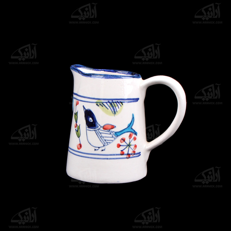 سس خوری سفالی‏ نقاشی زیر لعابی‏‏ رنگ ‏سفید‏ طرح ‏پرنده‏ مدل 1015400002
