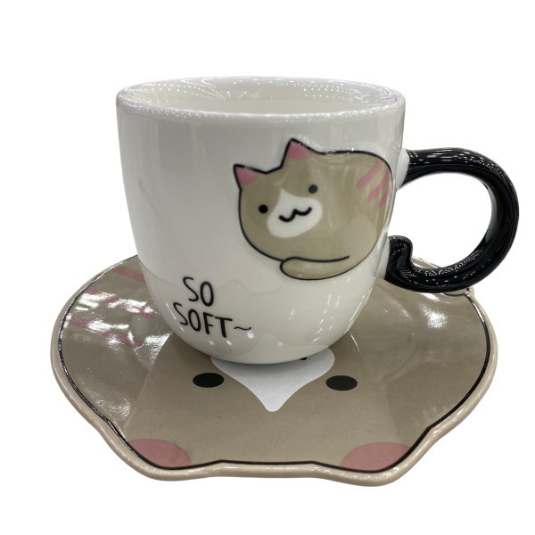 فنجان و نعلبکی مدل گربه