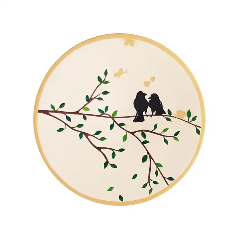 بشقاب دیوارکوب سفالی طرح پرنده کد D183 مجموعه 3 عددی